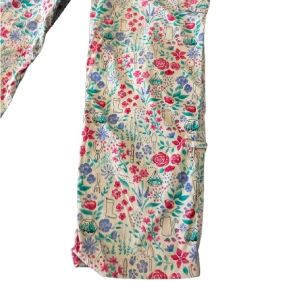 Duluth Trading Co Womens Gray and Pink Floral Patterned Overalls Size Large X 31 - Picture 12 of 16